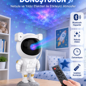 Dekoratif ve Fonksiyonel Astronot Projeksiyon Aydınlatma