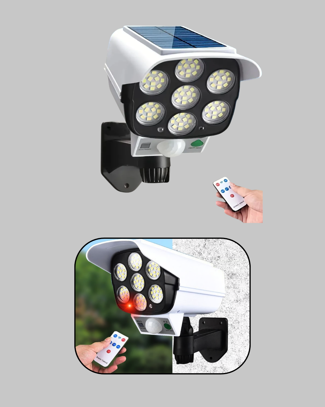 Uzaktan Kumandalı Güneş Enerjili LED Güvenlik Lambası Kamera Tipi Hareket Sensörlü Yeni Nesil