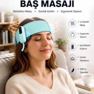 Yumuşak Dokulu Baş Masaj Bandı Günlük Kullanıma Uygun Yeni Nesil