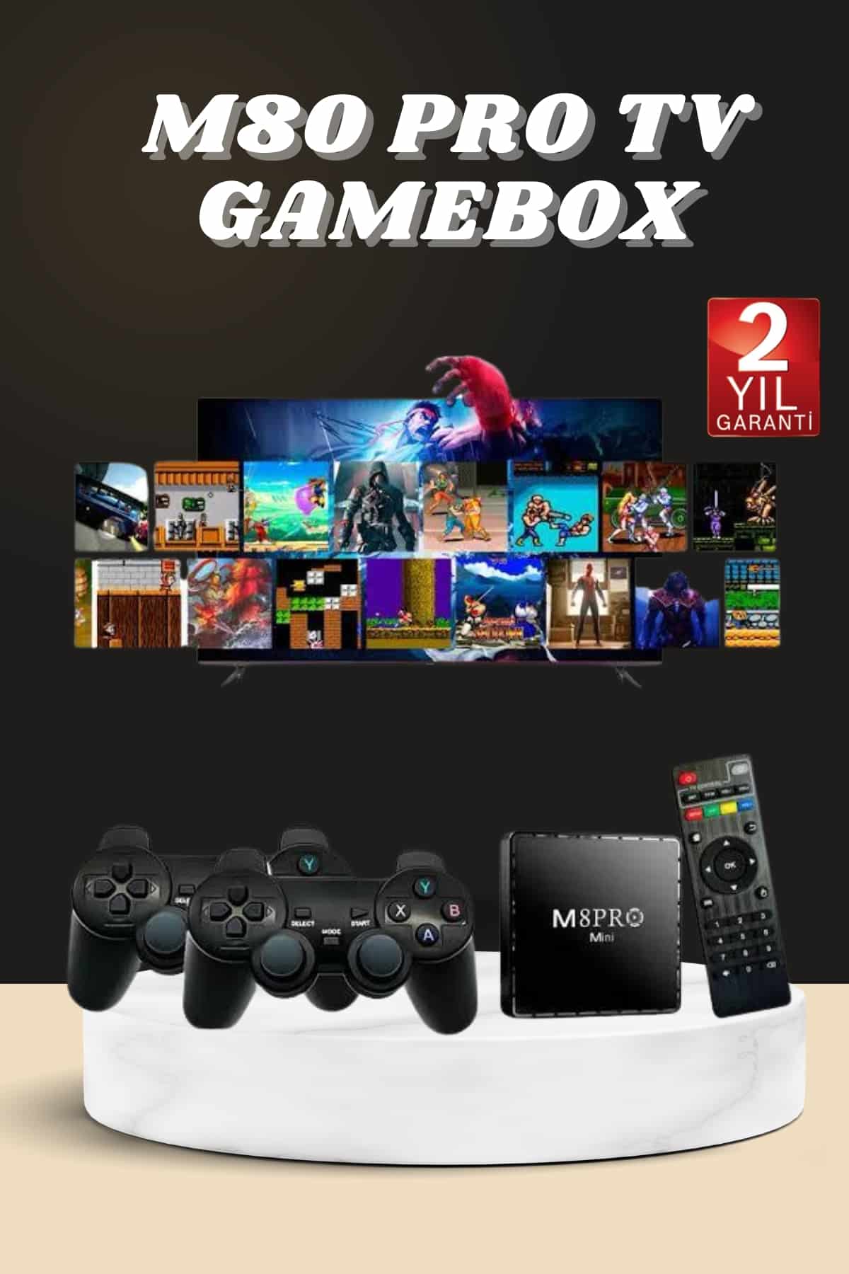 M8 Pro Game Stick 2.4g 10k Ultra HD 2gb Ram 64gb Hafıza ile Retro Oyun Konsolu