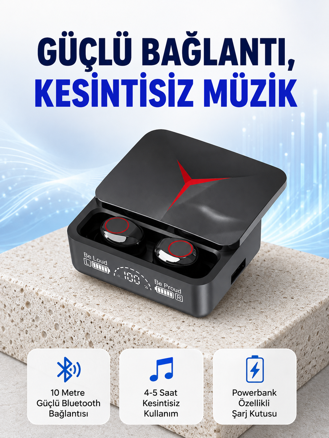 Ergonomik Tasarımlı Kablosuz Bluetooth Kulaklık – Yüksek Ses Performansı Yeni Nesil