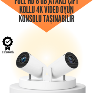 10.000 Oyun Destekli, Çift Kollu 4K Projeksiyon – HDMI, USB, AUX, Ethernet Yok