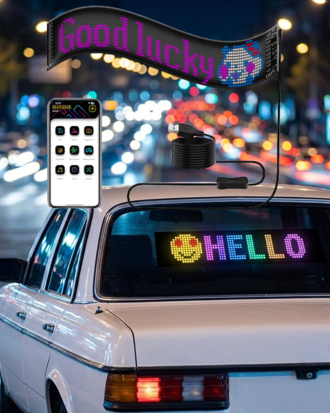 LED Matrix Panel RGB Yazı Yazma Animasyonlu Telefon Kontrollü Akıllı Ekran