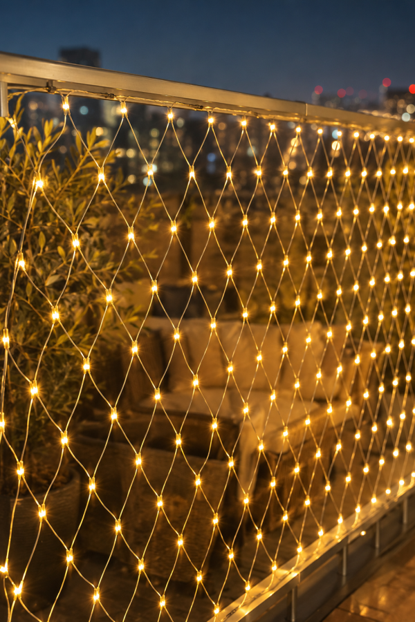 Ağ Şeklinde LED File Işık Dekoratif Ortam Aydınlatma Bahçe Balkon Süsü