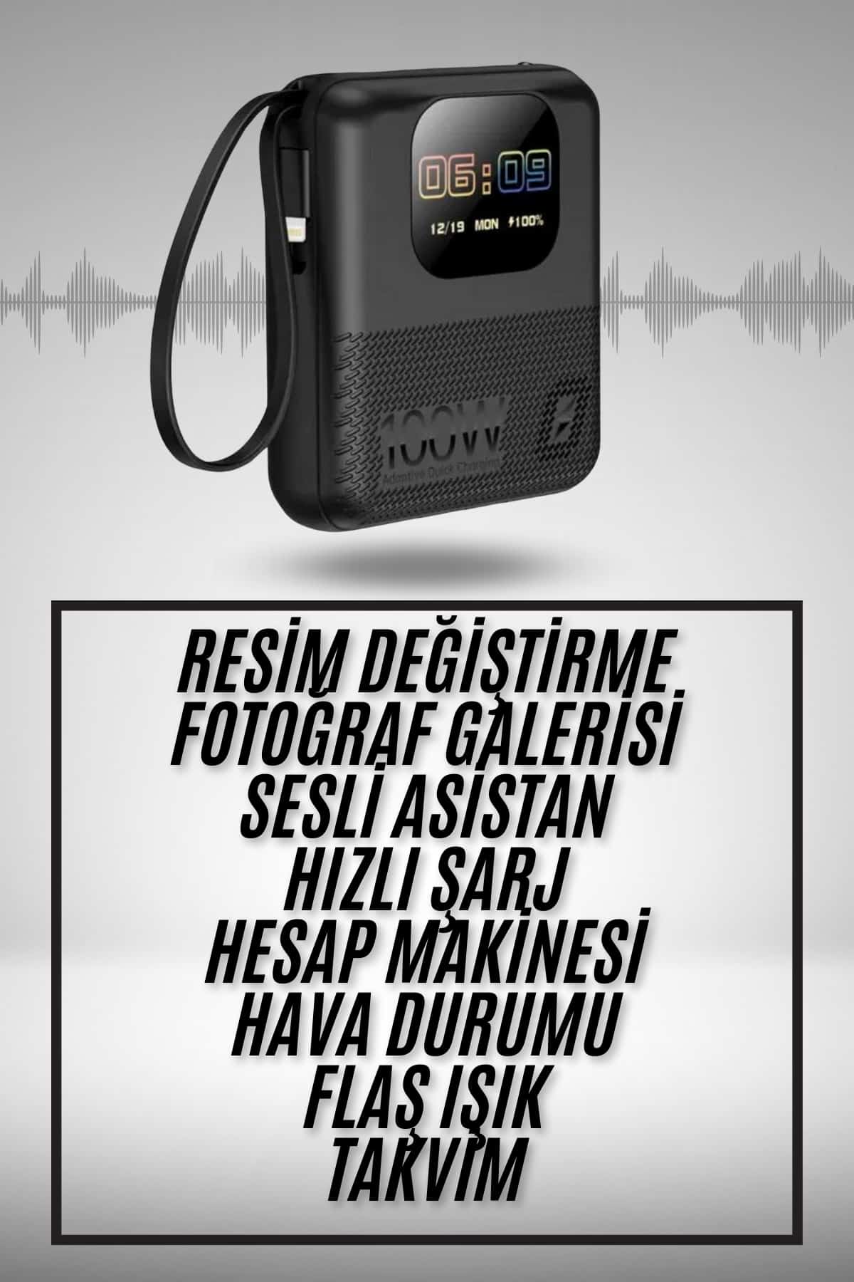 Akıllı Powerbank 10.000 MAH 4 Çıkışlı Taşınabilir Dijital Göstergeli