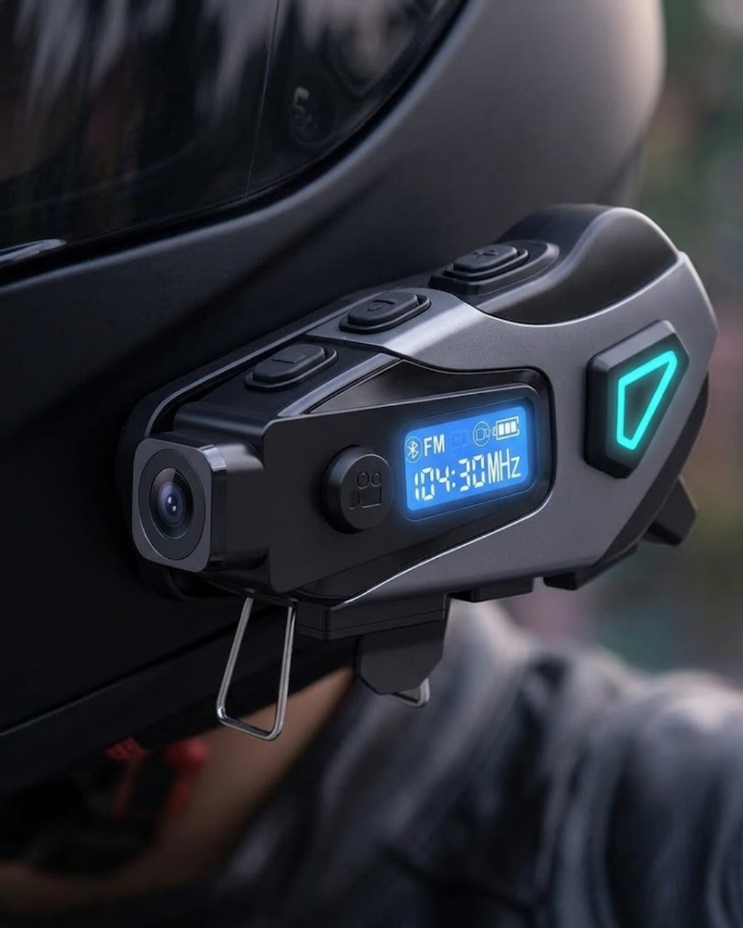 Kask İçi Bluetooth Kulaklık Kamera ve Fener Özellikli Su Geçirmez Dayanıklı Tasarım