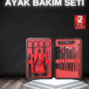 17 Parça Manikür Seti Taşınabilir Özel Çantalı El ve Ayak Bakımı Tırnak Batığı Temizleme