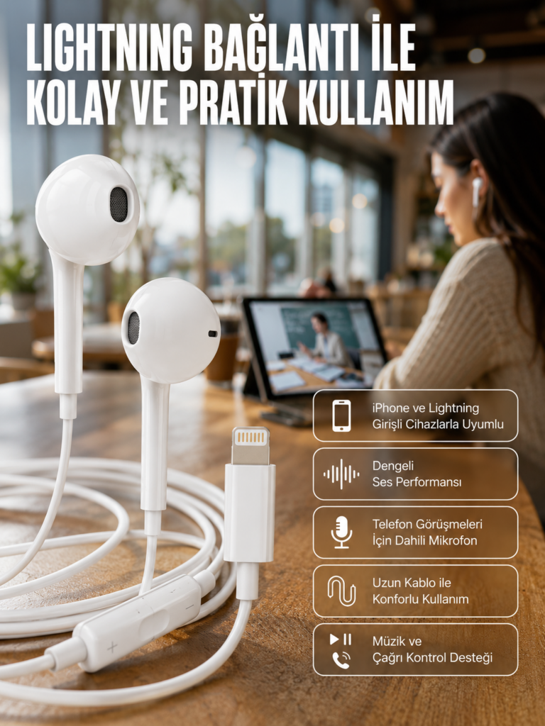 Konforlu Ergonomik Kare Tasarımlı Müzik ve Çağrı Kulaklığı Yeni Nesil