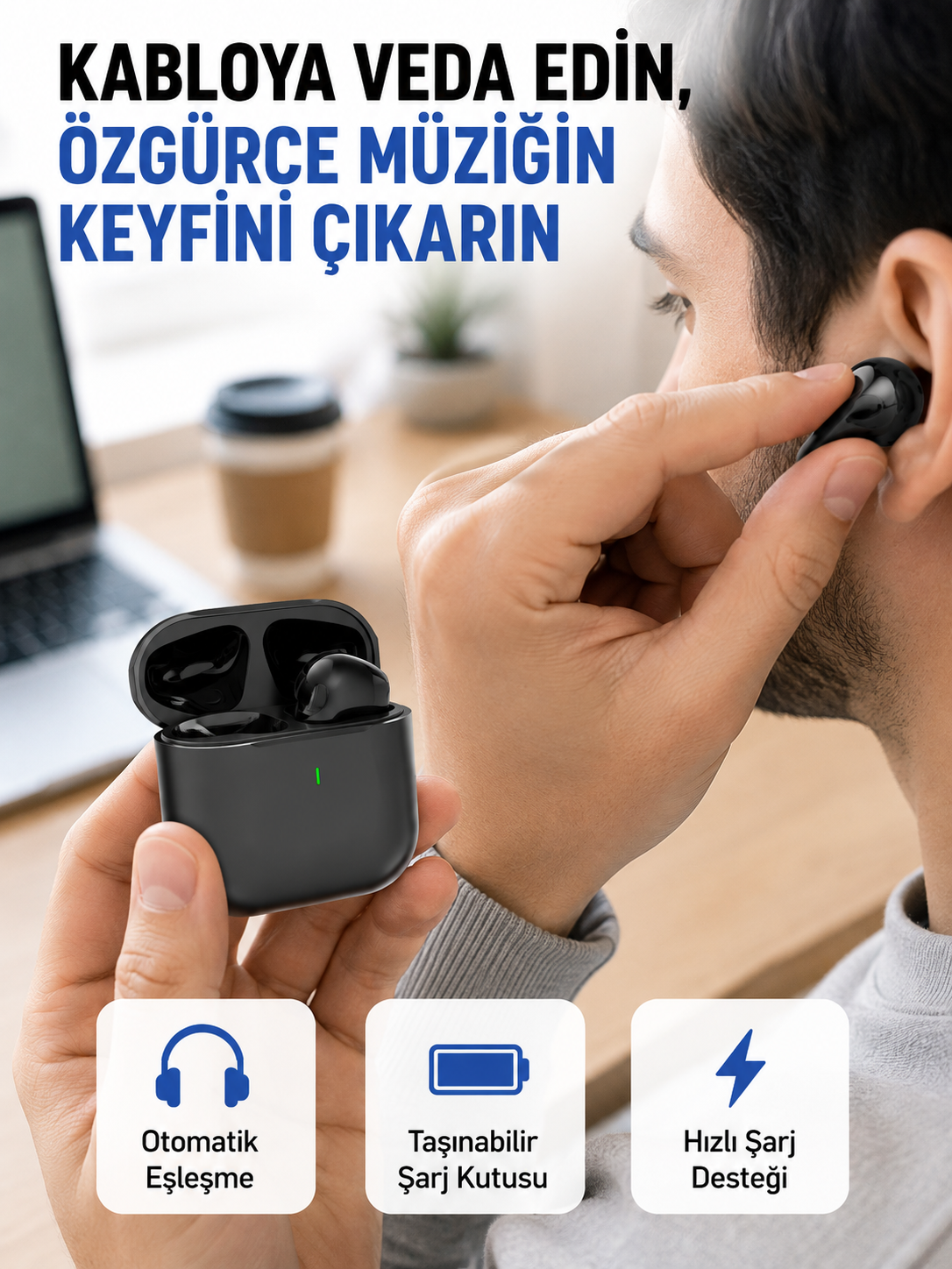 TWS Pro 5 Bluetooth Kulaklık – Kablosuz ve Şarj Kutulu Tasarım Yeni Nesil