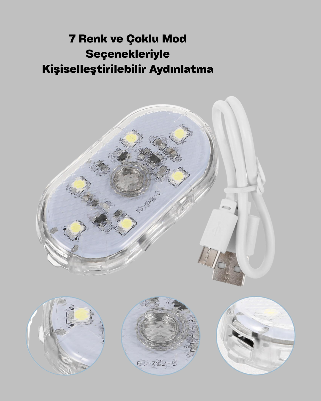 USB Şarjlı Çok Renkli Dokunmatik LED Gece Lambası