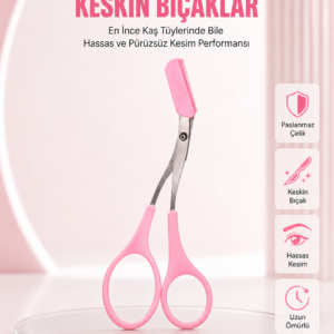 Taraklı Kaş Düzeltme Makası – Hassas Şekillendirme ve Kolay Kullanım