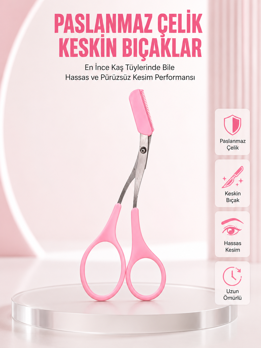 Taraklı Kaş Düzeltme Makası – Hassas Şekillendirme ve Kolay Kullanım