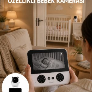 Uzaktan Kontrollü HD Bebek Kamerası Zoom ve Sıcaklık Sensörlü Yeni Nesil