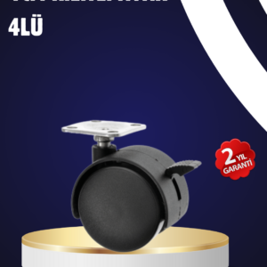 4’lü Kilitli Tekerlek Ayak 4 cm Sessiz ve Dayanıklı