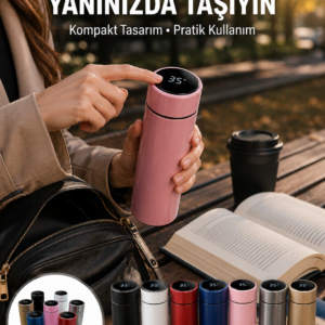 LED Sıcaklık Ölçerli 250 ml Yalıtımlı Termos Şişe Yeni Nesil