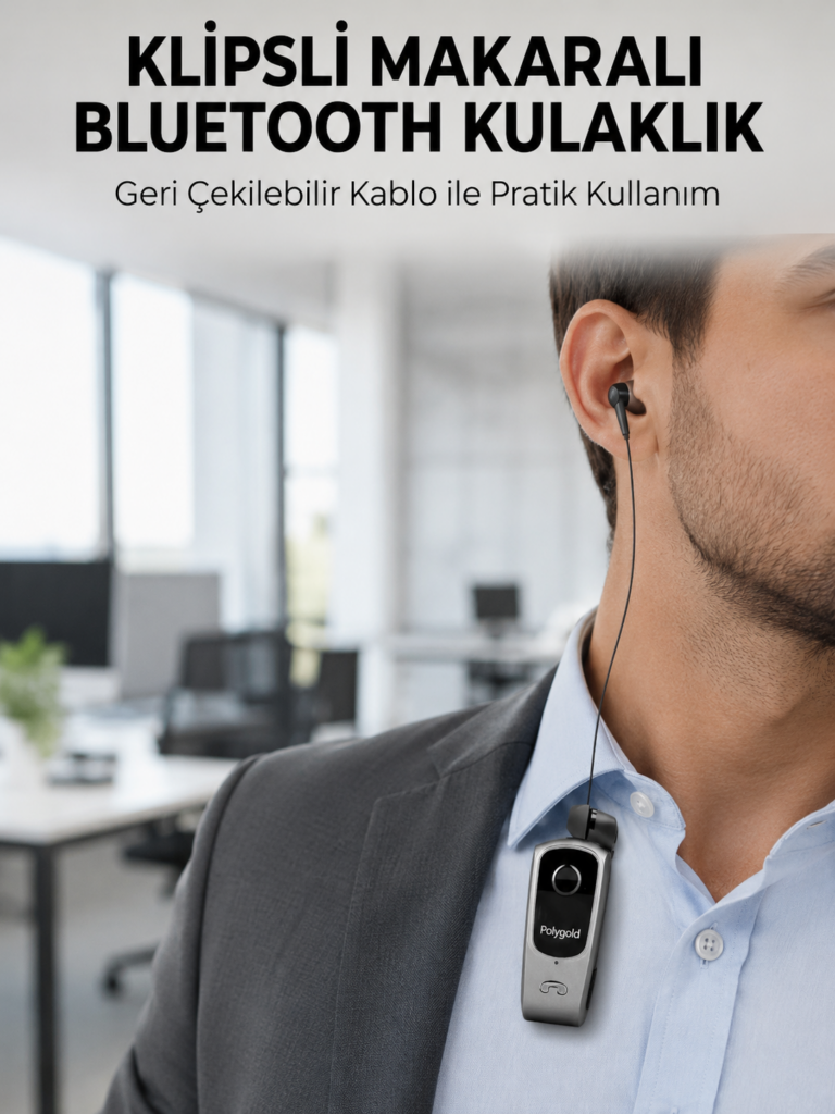 Klipsli Tasarımlı Bluetooth Kulaklık Uzun Pil Ömrü