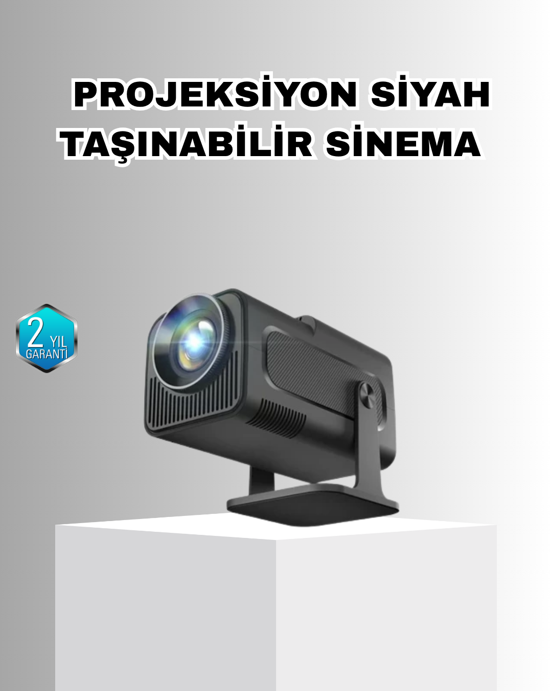 Taşınabilir Akıllı Projeksiyon HDMI USB Uyumlu Oyun Destekli Kompakt