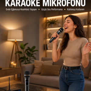 Profesyonel Kablosuz Mikrofon Seti Çift Mikrofonlu