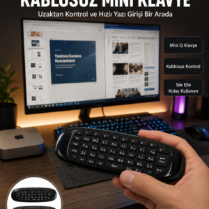 Kablosuz Hava Fareli Mini Klavye Jiroskop Destekli Uzaktan Kumanda Yeni Nesil