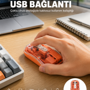 Kablosuz Bluetooth Mouse Şık ve Sessiz Ofis Tasarımı Yeni Nesil