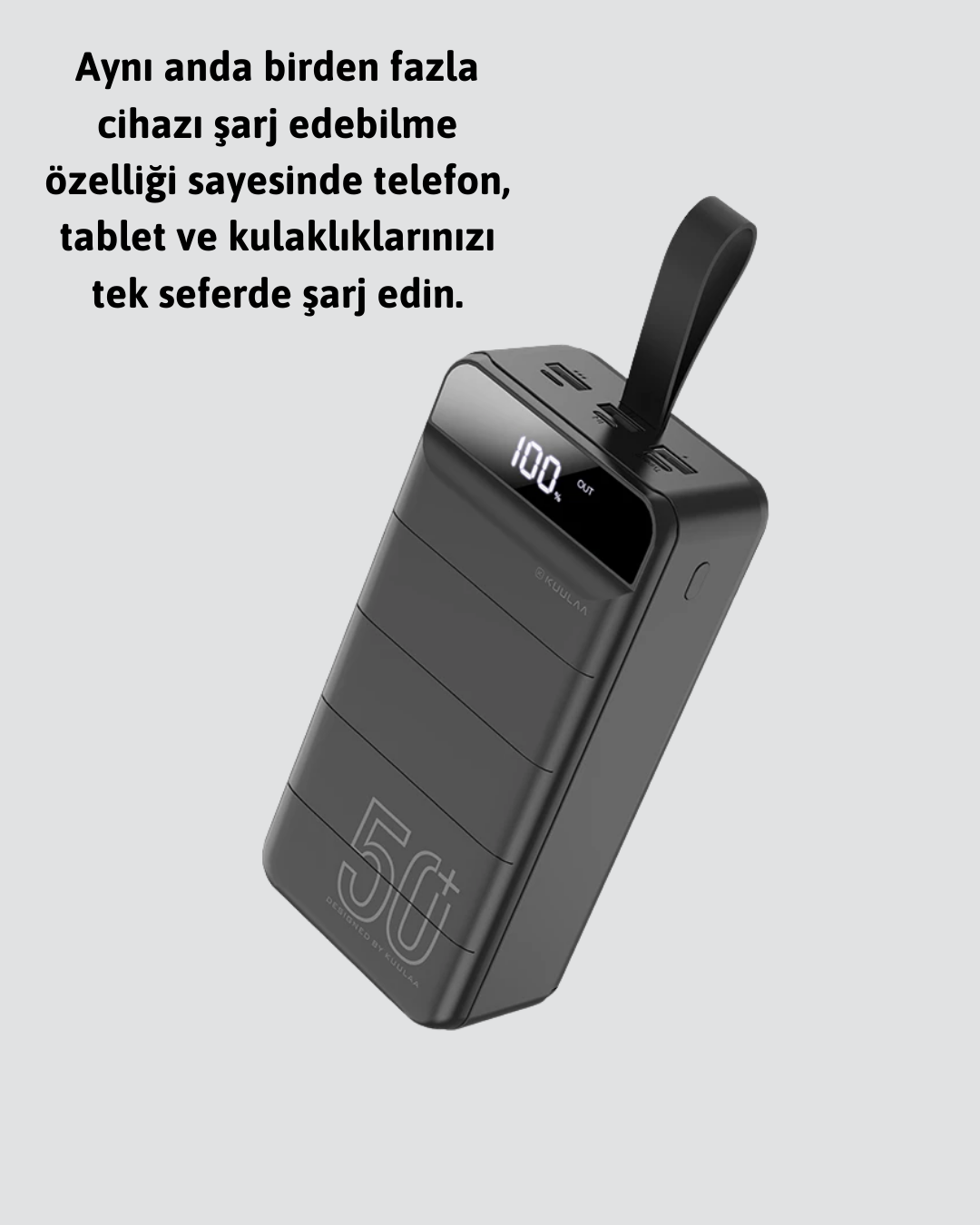 Tüm Cihazlarla Uyumlu 50.000 mAh Powerbank – Yüksek Kapasiteli, LED Gösterge ve Akıllı Koruma Fonksiyonlu