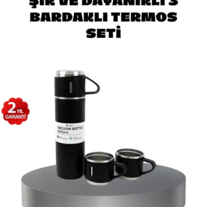 500 ml Paslanmaz Çelik Termos Seti – Sızdırmaz, Vakumlu, Isı Koruma Özellikli, Taşınabilir Termos