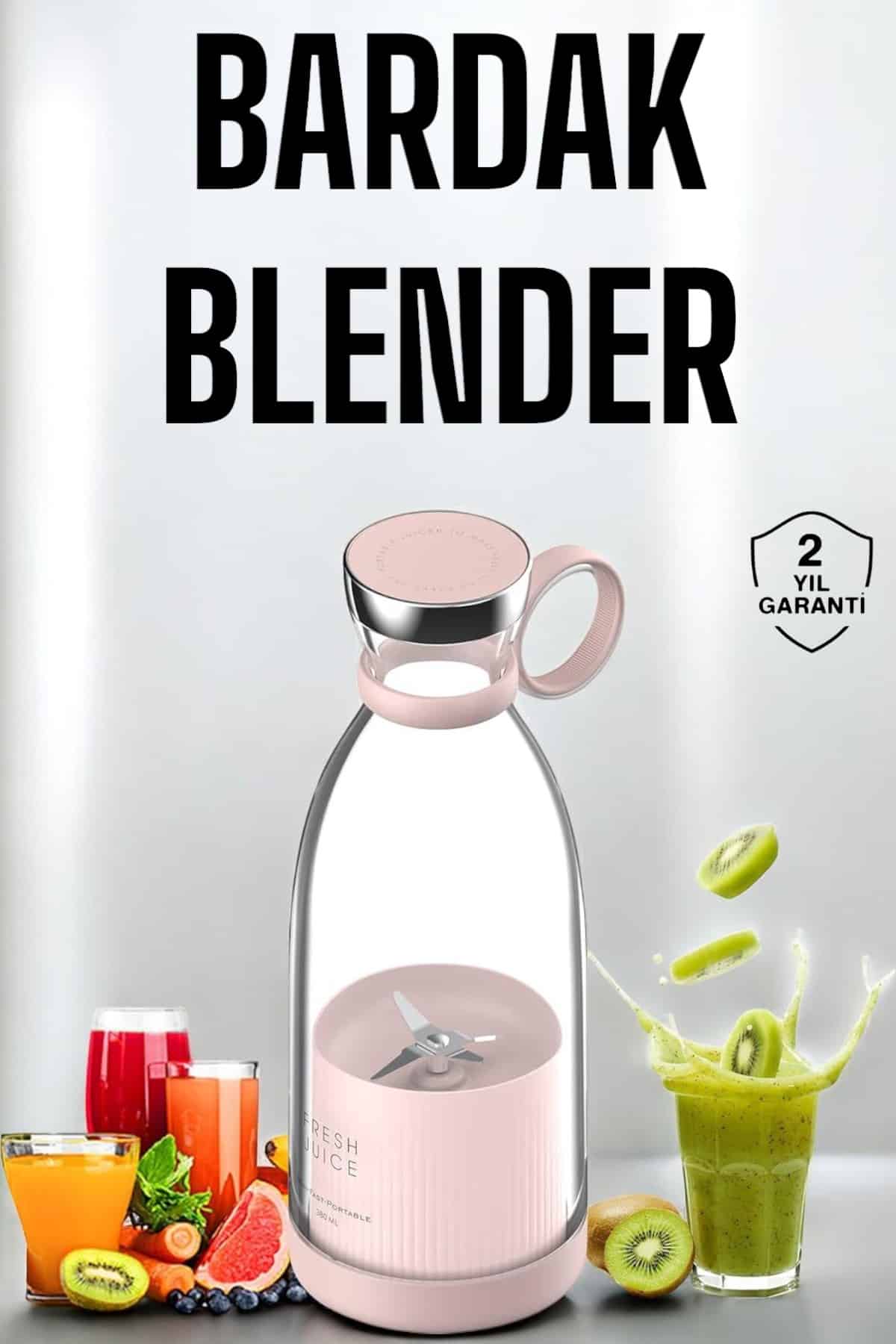 Şarjlı Cam Taşınabilir Bardak Blender Smoothie Meyve Sıkacağı