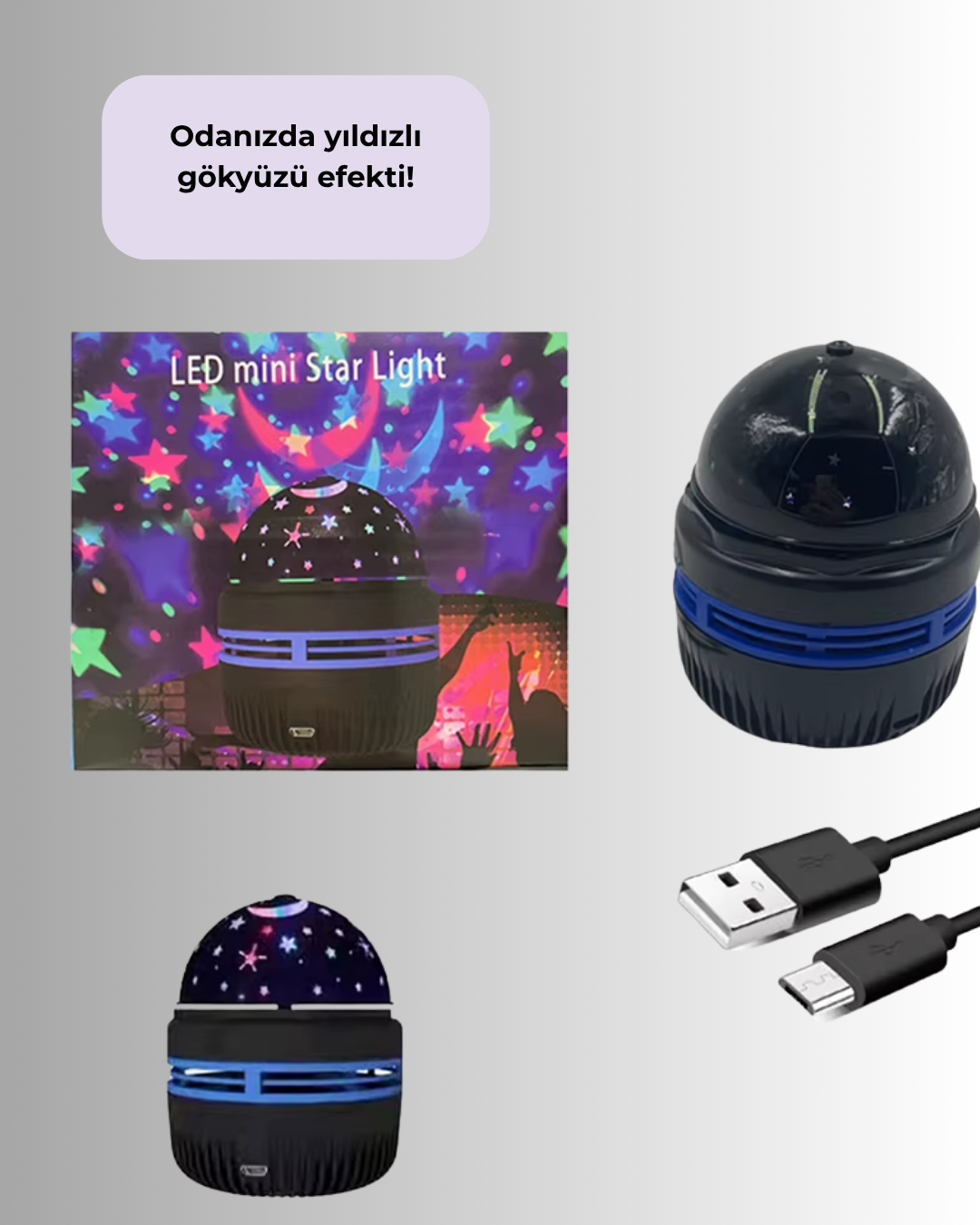 Galaxy Projektörlü Gece Lambası