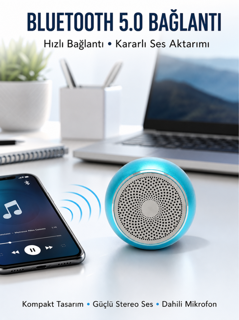Taşınabilir Küçük Hoparlör – Otomatik Bağlantı ve Eller Serbest Mikrofon Yeni Nesil