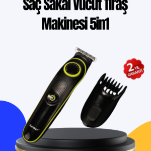 5 Başlıklı Çok Fonksiyonlu Saç Kesme ve Sakal Düzeltme Makinesi Erkek Bakım Aleti