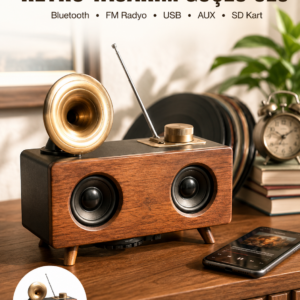 Nostaljik Görünümlü Bluetooth Bağlantılı Speaker