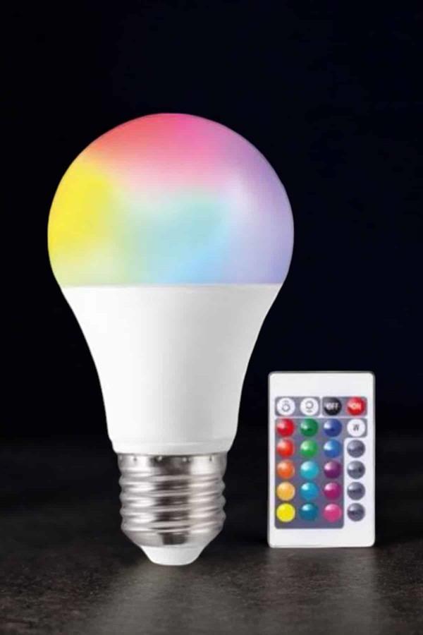 Renk Değiştirebilen RGB Işıklı Led Ampul A+Enerji 10 Watt Led Işık