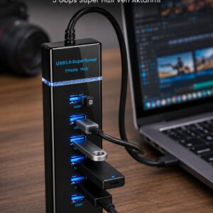 7 Port USB 3.0 Çoklayıcı Hub 5Gbps Veri Aktarım Adaptörü