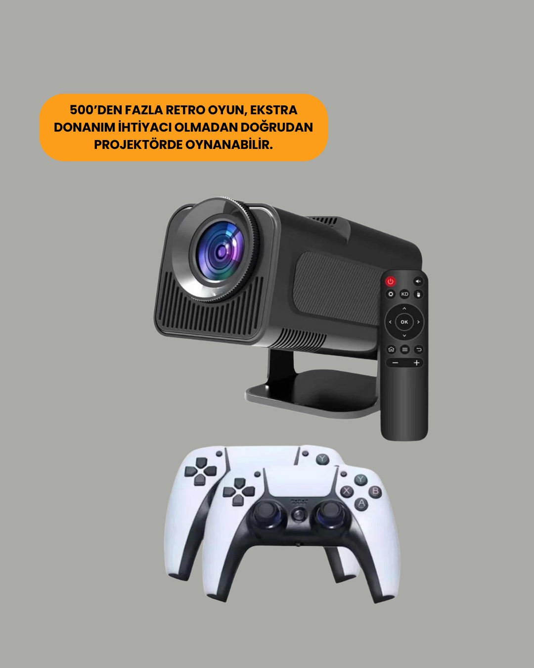 Taşınabilir Full HD Projektör - 1 GB RAM, 8 GB Hafıza Yeni Nesil