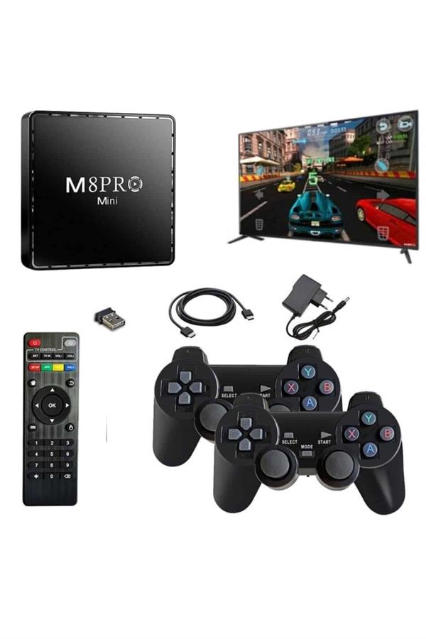 Android Tv Box 2.4g 10k Ultra Hd 2gb Ram 64gb Hafıza 10000 Retro Oyunlu Konsol Game Stick M8 Pro