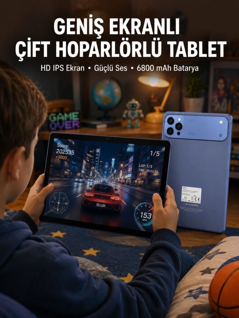 10.1 İnç Tablet 6800 mAh Batarya Çift Hoparlörlü Yeni Nesil