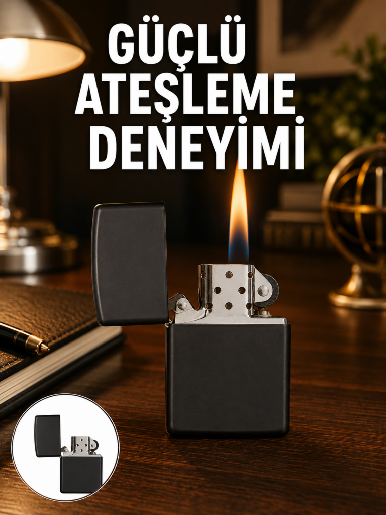 Çakmak Parlak Siyah Doldurulabilir Hedyelik Eşya Yeni Nesil