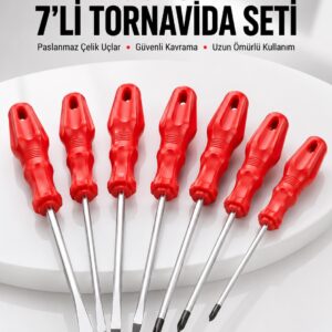 7li Tornavida Seti Düz ve Yıldız Uçlu Çok Amaçlı Kullanım