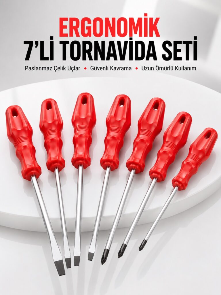 7li Tornavida Seti Düz ve Yıldız Uçlu Çok Amaçlı Kullanım