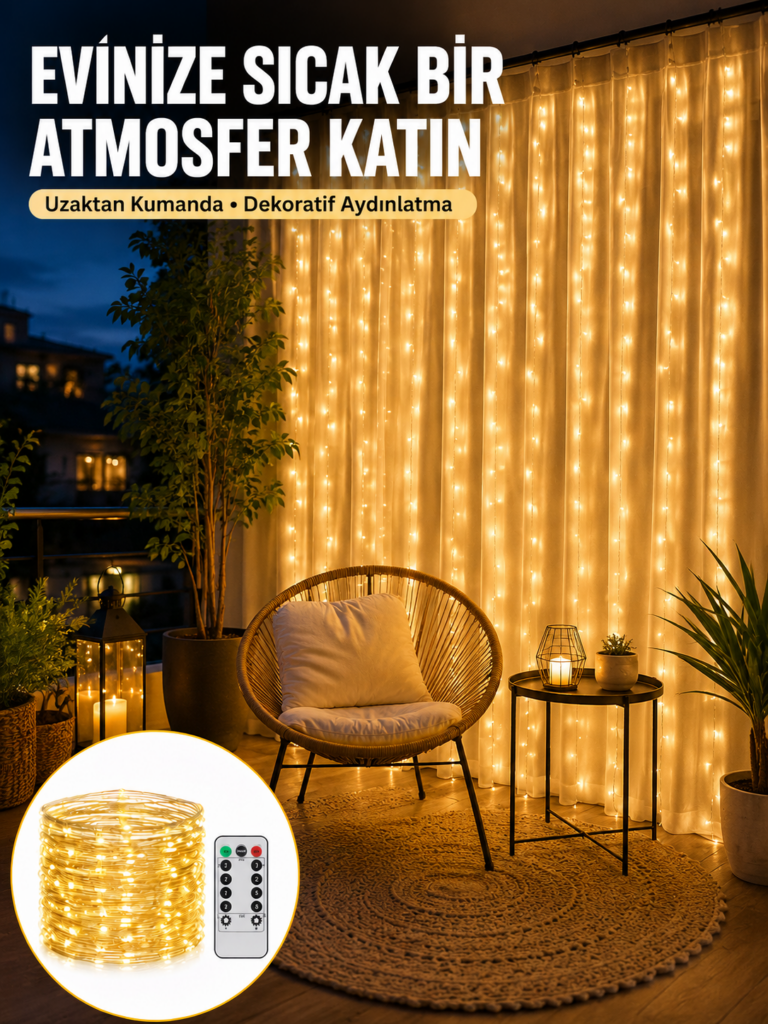 Romantik Ambiyans İçin Uzaktan Kumandalı Günışığı Peri Led Yeni Nesil