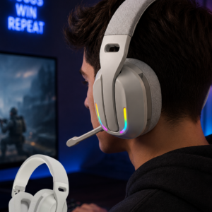 Kablosuz Bluetooth Kulaklık RGB Işıklı Mikrofonlu Stereo Kulaküstü Kulaklık