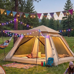 Güneşlikli Kamp Çadırı 240x240x160 cm 6 Kişilik Kolay Kurulum Outdoor