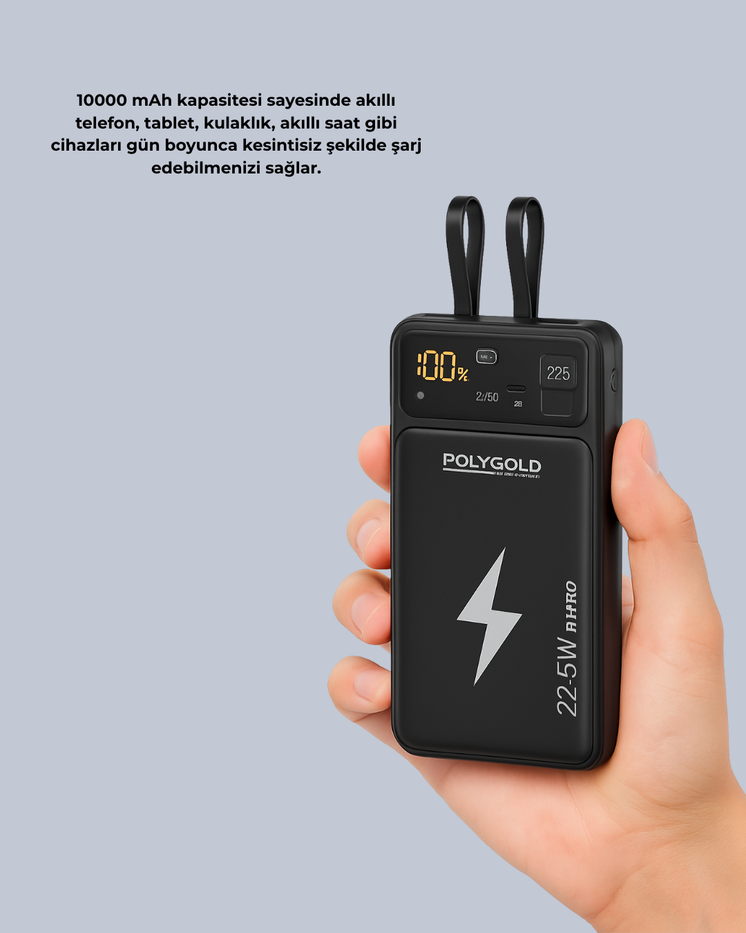 Powerbank 10000 mAh Dijital Göstergeli Taşınabilir Yeni Nesil