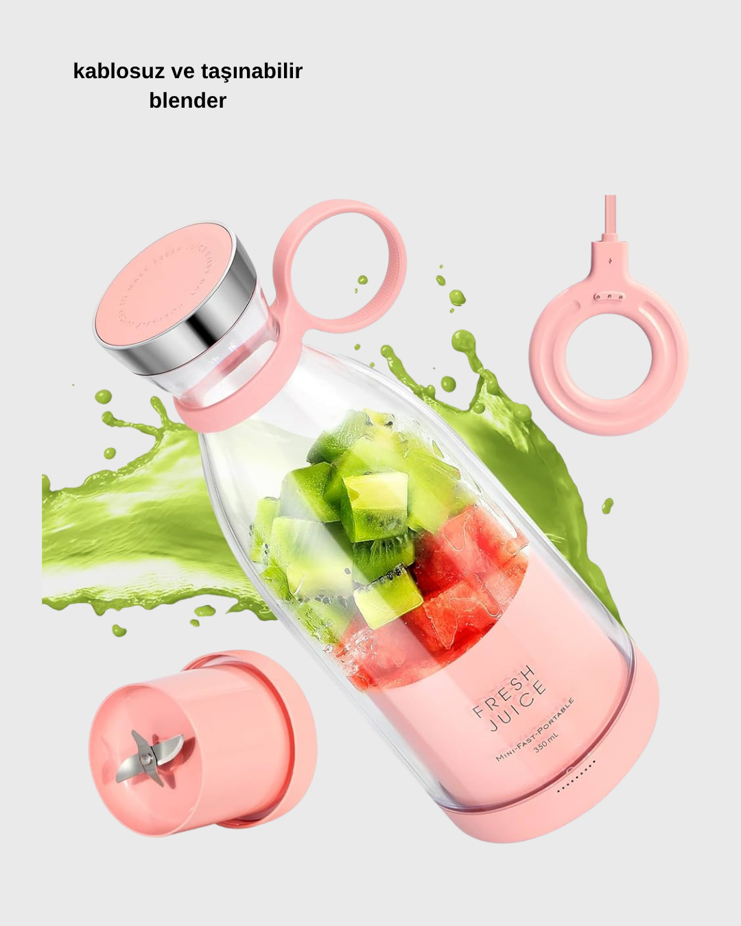 USB Şarjlı Kablosuz Blender – Taşınabilir, Kompakt ve Çevre Dostu Meyve Sıkıcı