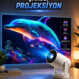 Taşınabilir Sinema Oyun Projektörü Akıllı Projeksiyon Android 11