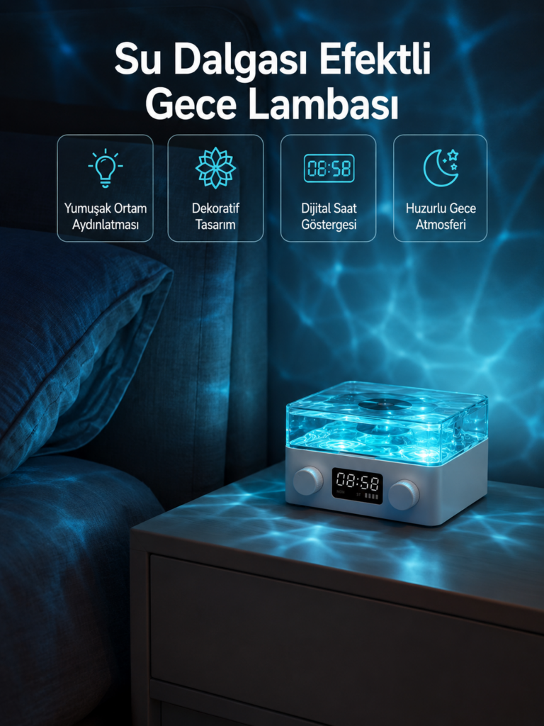 Stereo Sesli Gece Lambalı Bluetooth Hoparlör – Şık Vintage Tasarım