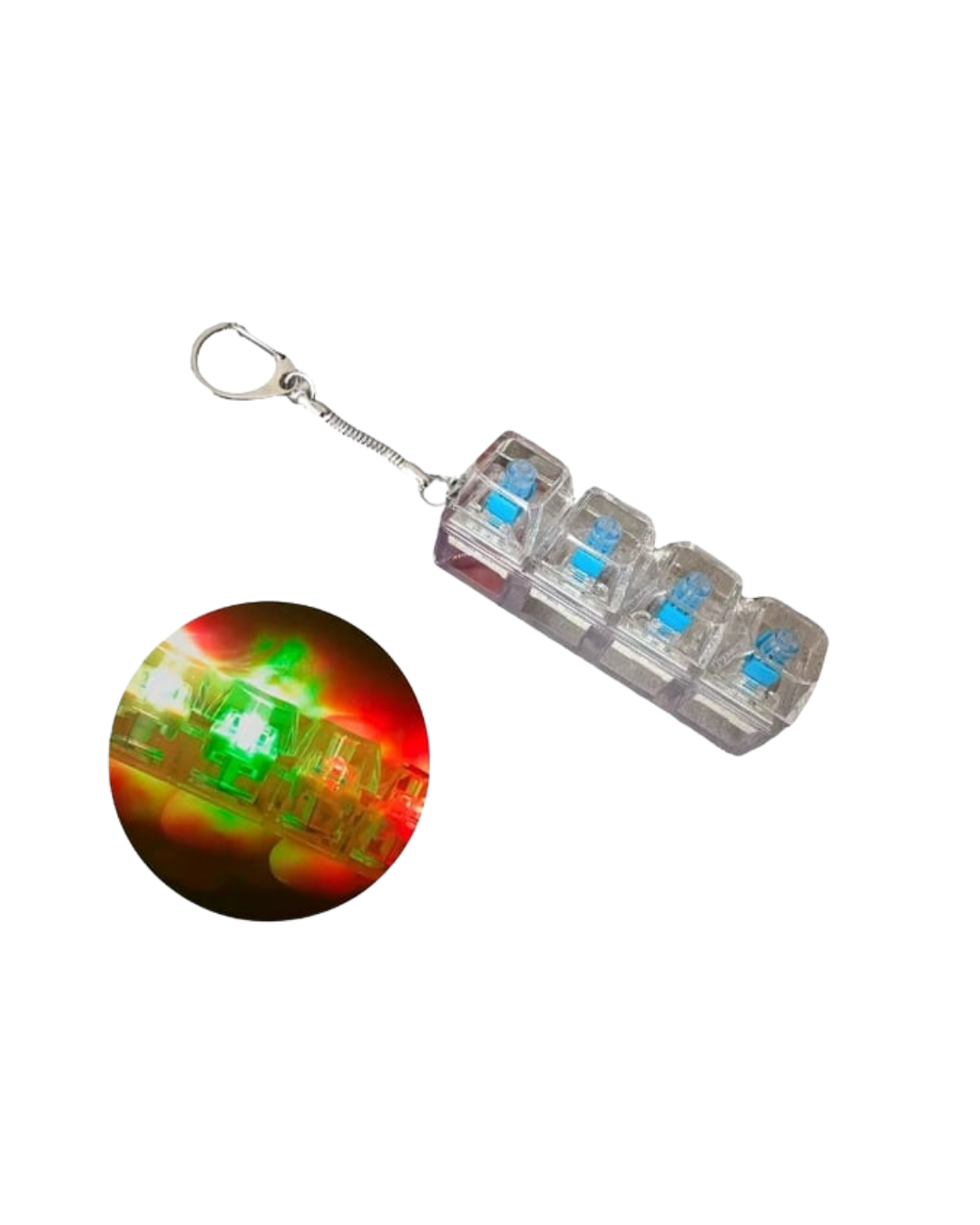 Mekanik Klavye Anahtarlık Işıklı Stres Giderici Klik Tuş Oyuncağı Renkli Fidget