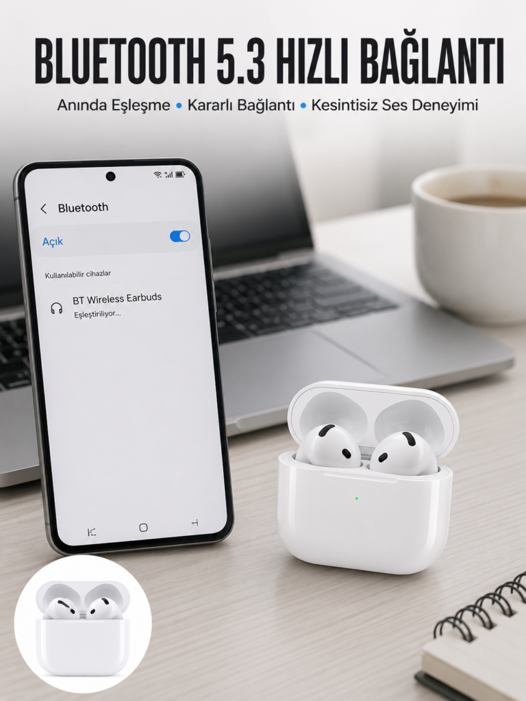 Kablosuz Bluetooth Kulaklık TWS ANC Özelliği Yüksek Ses Kaliteli Yeni Nesil