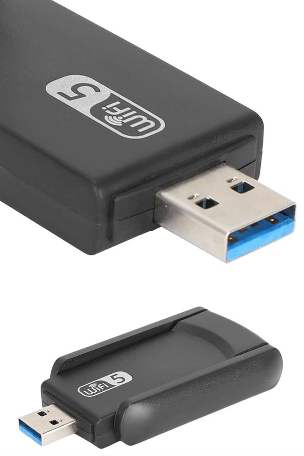 Wifi Adaptörü Bt5.0 Wifi 2'si Bir Arada Çift Bantlı Çift Anten