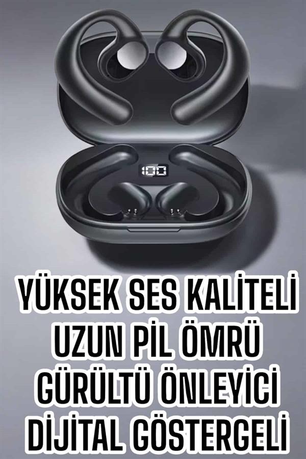 Bluetooth Kulaklık Oyuncu Kulaklığı Küpe Görünümlü Dijital Göstergeli